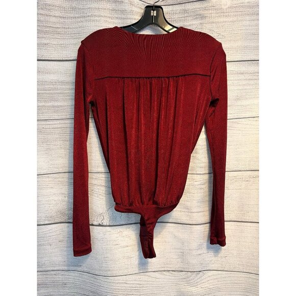 Intimately by Free People Turnt Long Sleeve Bodysuit in Wine Size XS - Picture 3 of 3